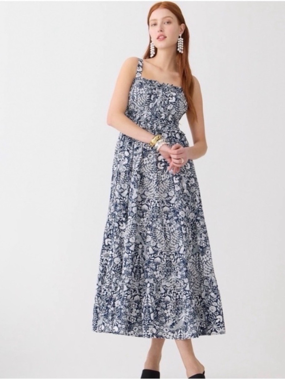 J. Crew Sevilla Tiered Dress in Mermaid Floral Dress - Picture 11 of 12